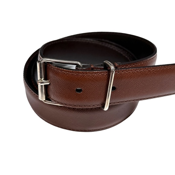Anderson's Other - Anderson's Saffiano Calf  Calfskin Leather Brown Belt Sz 38